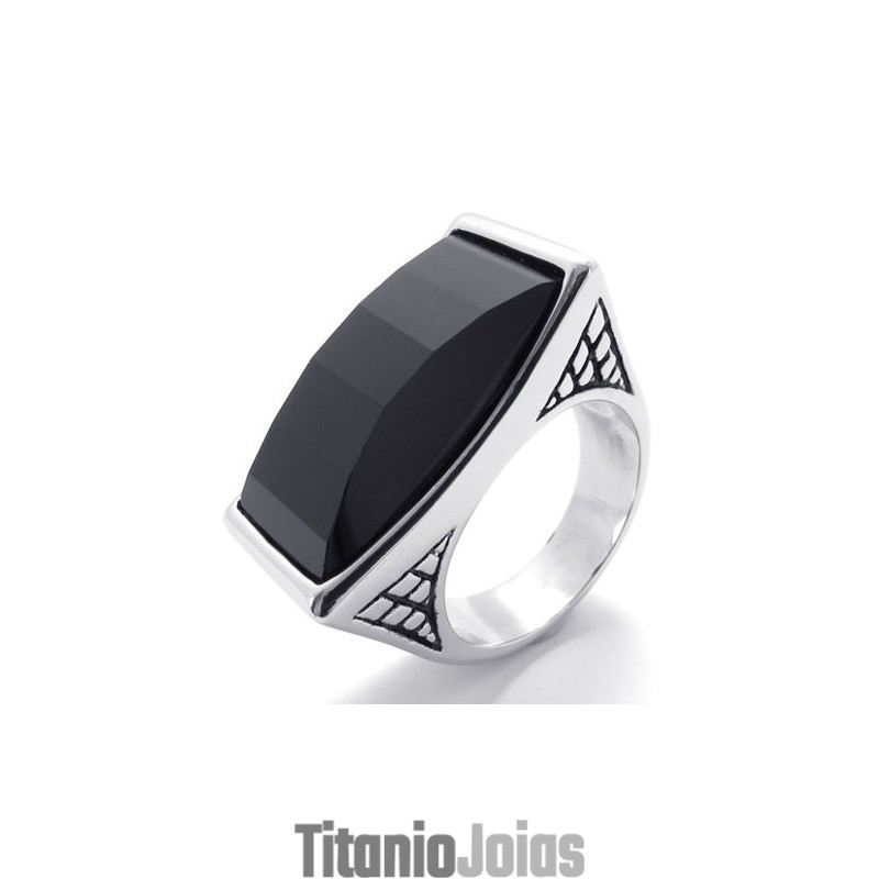 Anel De Titânio Com Gema Anel De Titânio Com Gema