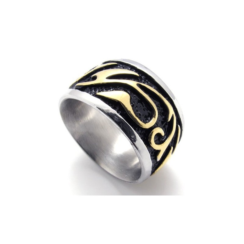 Anel De Titânio Vintage Dourado Anel De Titânio Vintage Dourado