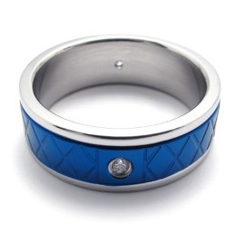 Anel De Titânio Azul