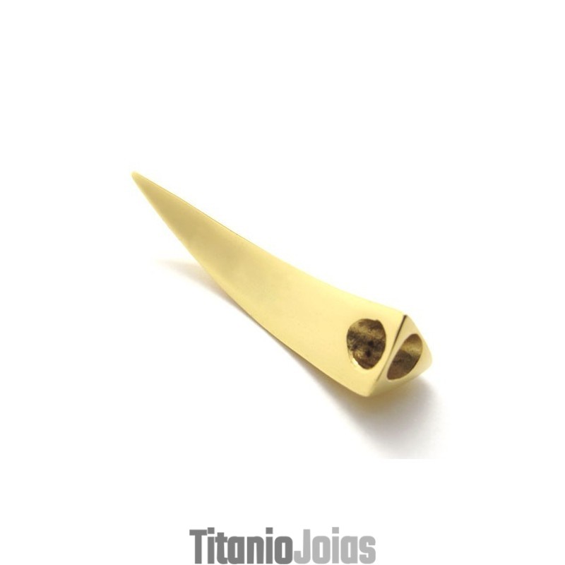 Pingente De Dente De Lobo Em Titânio Dourado Pingente De Dente De Lobo Em Titânio Dourado