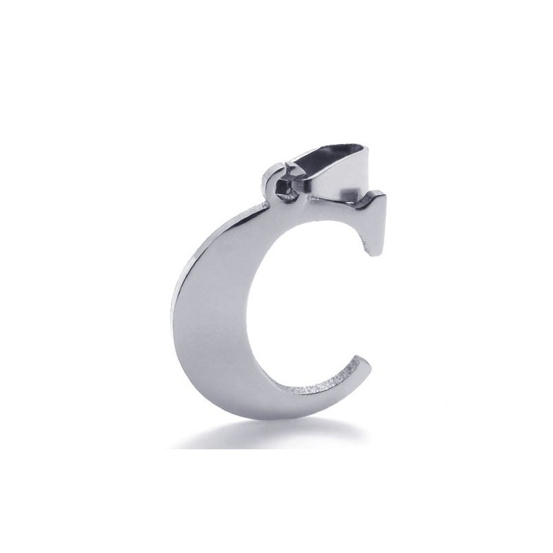 Pingente De Titânio Com Letra "C"