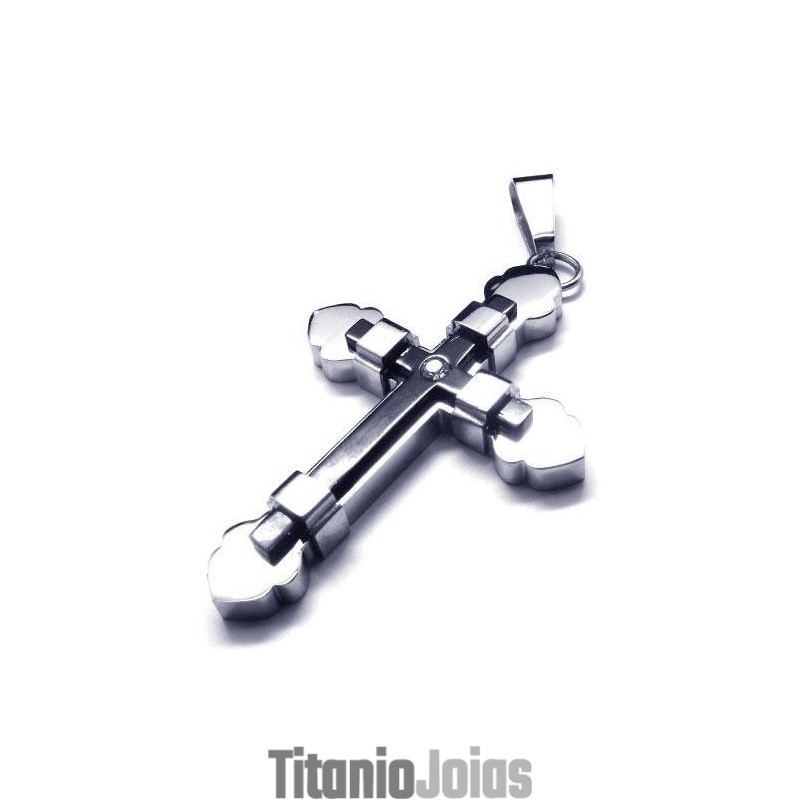 Colar Com Pingente De Cruz De Titânio Puro E Prata Preta Para Homens Colar Com Pingente De Cruz De Titânio Puro E Prata Preta Para Homens