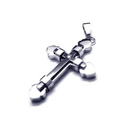 Colar Com Pingente De Cruz De Titânio Puro E Prata Preta Para Homens