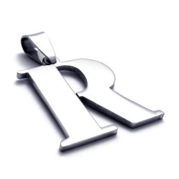 Pingente De Titânio Com A Letra "R"