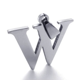 Pingente De Titânio Com Letra "W"