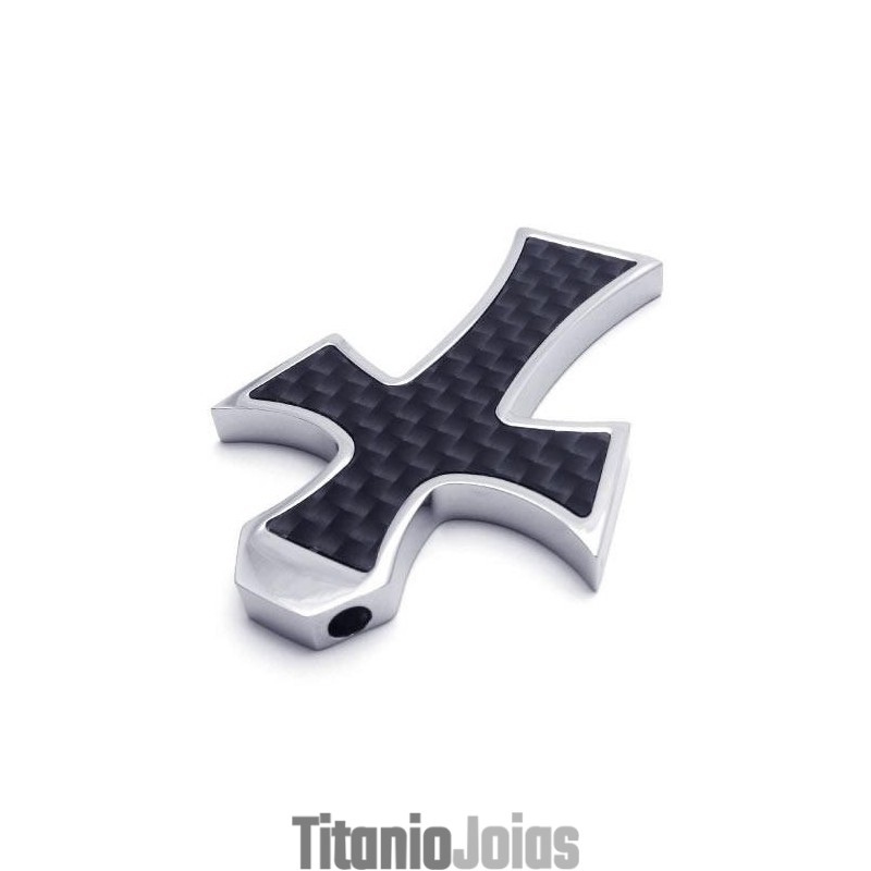 Colar Com Pingente De Cruz De Titânio Puro E Prata Preta Para Homens Colar Com Pingente De Cruz De Titânio Puro E Prata Preta Para Homens