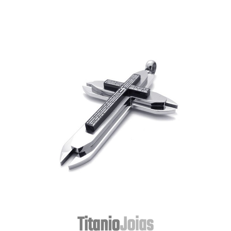 Pingente De Cruz De Titânio Com Três Camadas Pingente De Cruz De Titânio Com Três Camadas