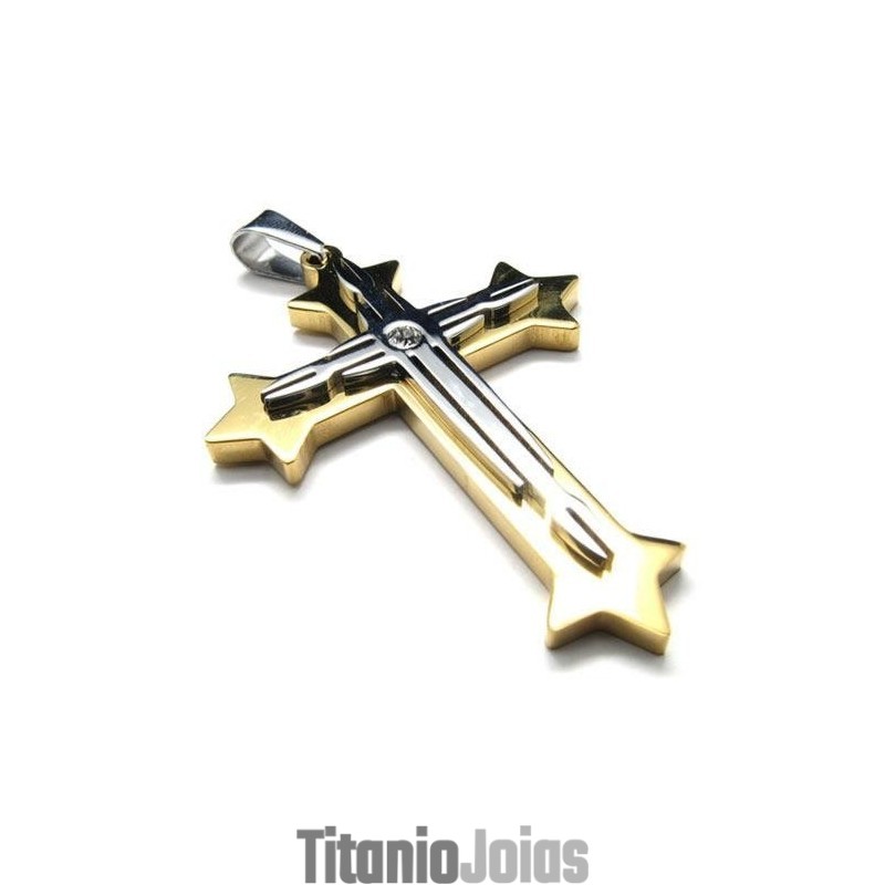 Colar Com Pingente De Cruz De Titânio Puro Masculino Colar Com Pingente De Cruz De Titânio Puro Masculino