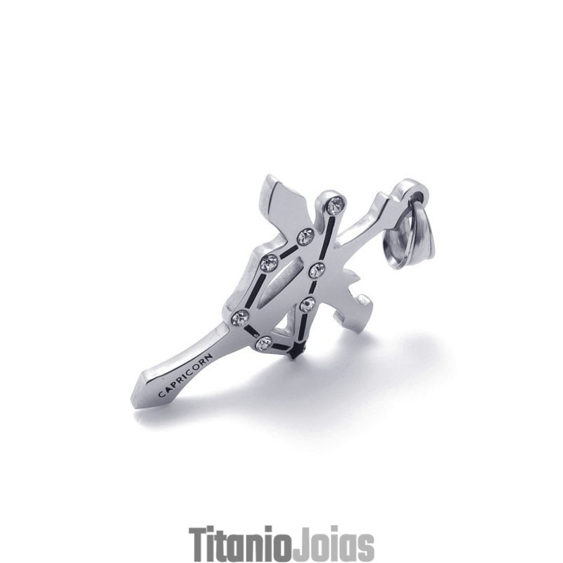 Pingente De Strass De Titânio Capricórnio