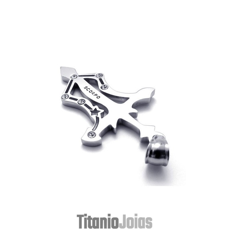 Pingente De Escorpião De Titânio Com Strass Pingente De Escorpião De Titânio Com Strass