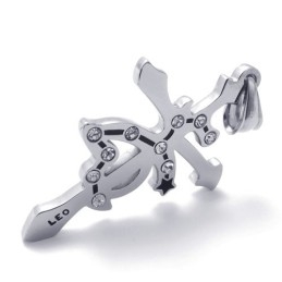 Pingente De Titânio Leo Com Strass