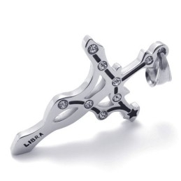 Pingente De Libra De Titânio Com Strass