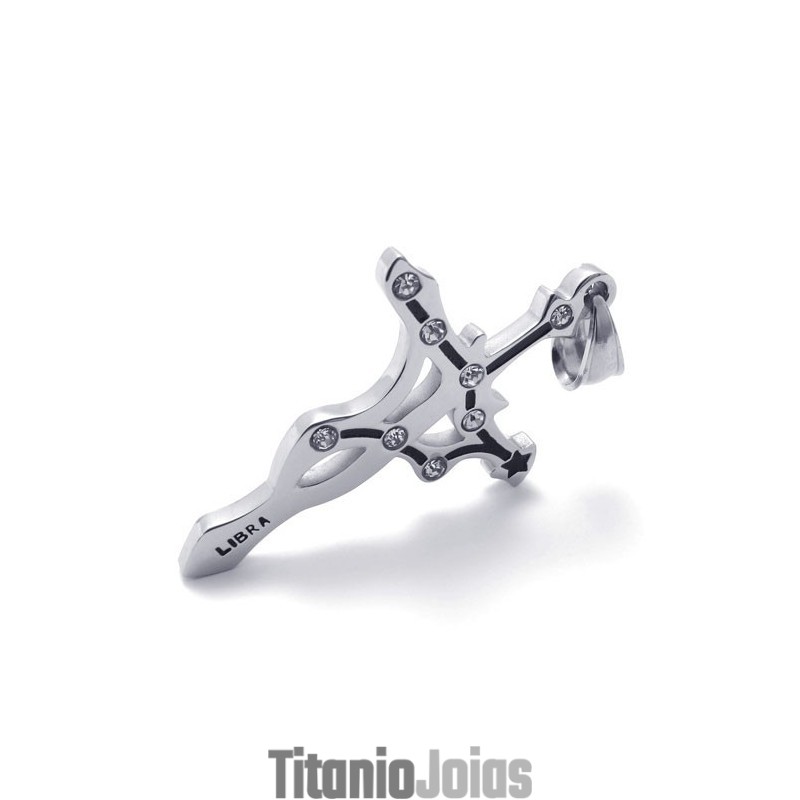 Pingente De Libra De Titânio Com Strass Pingente De Libra De Titânio Com Strass