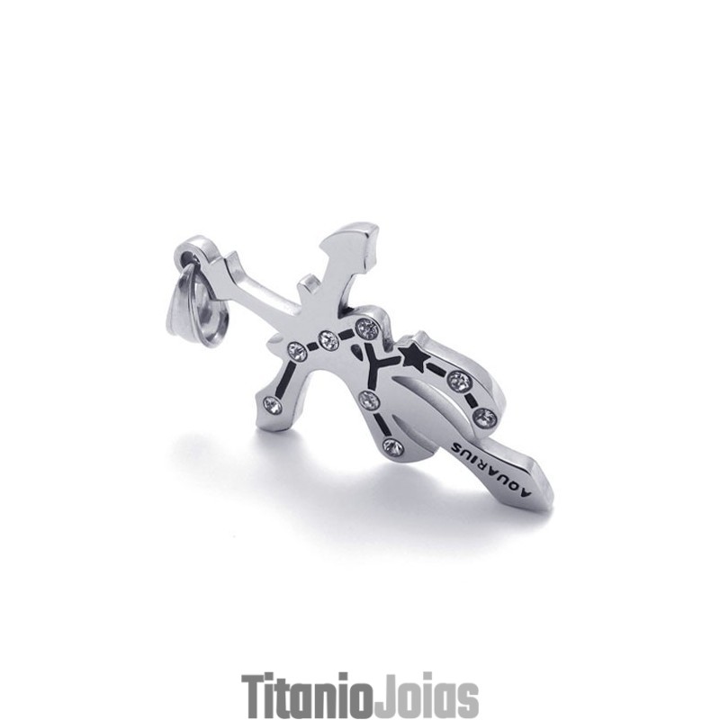 Pingente De Strass De Titânio Aquarius Pingente De Strass De Titânio Aquarius