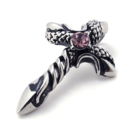 Pingente De Cruz De Titânio Com Zircônia