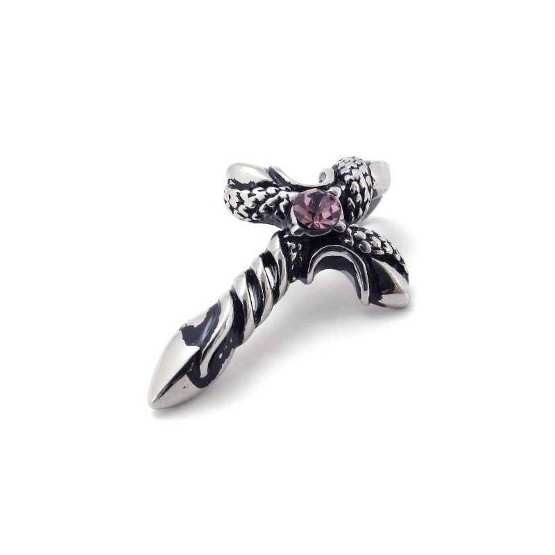 Pingente De Cruz De Titânio Com Zircônia Pingente De Cruz De Titânio Com Zircônia