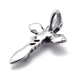 Pingente De Cruz De Titânio Com Zircônia
