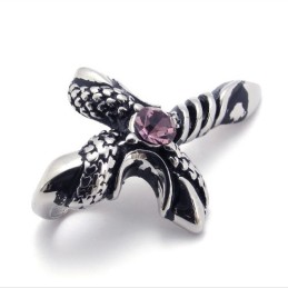 Pingente De Cruz De Titânio Com Zircônia