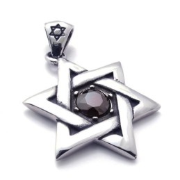 Pingente De Titânio Lucky Star Com Zircônia Vermelha