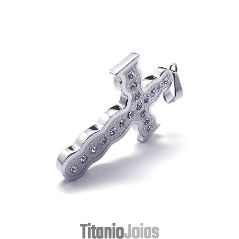 Colar Com Pingente De Cruz Em Titânio Puro E Prata Para Homens (Novo) Colar Com Pingente De Cruz Em Titânio Puro E Prata Para Homens (Novo)