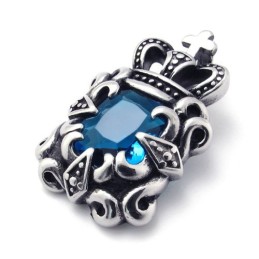 Pingente De Titânio Com Zircônia Azul