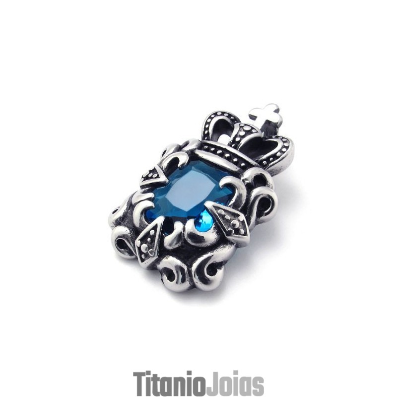 Pingente De Titânio Com Zircônia Azul Pingente De Titânio Com Zircônia Azul