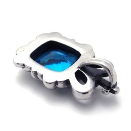 Pingente De Titânio Com Zircônia Azul