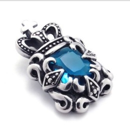Pingente De Titânio Com Zircônia Azul