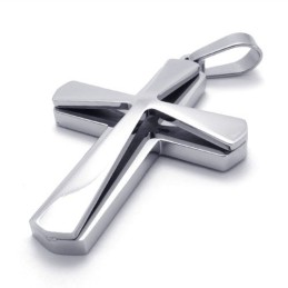 Pingente De Cruz De Titânio Com Sobreposição