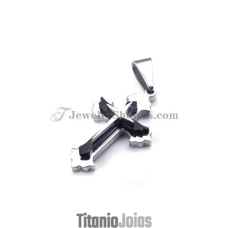 Pingente De Cruz De Titânio Preto Da Moda Para Mulheres Pingente De Cruz De Titânio Preto Da Moda Para Mulheres