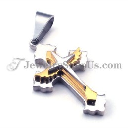Pingente De Cruz De Titânio Elegante Para Mulheres