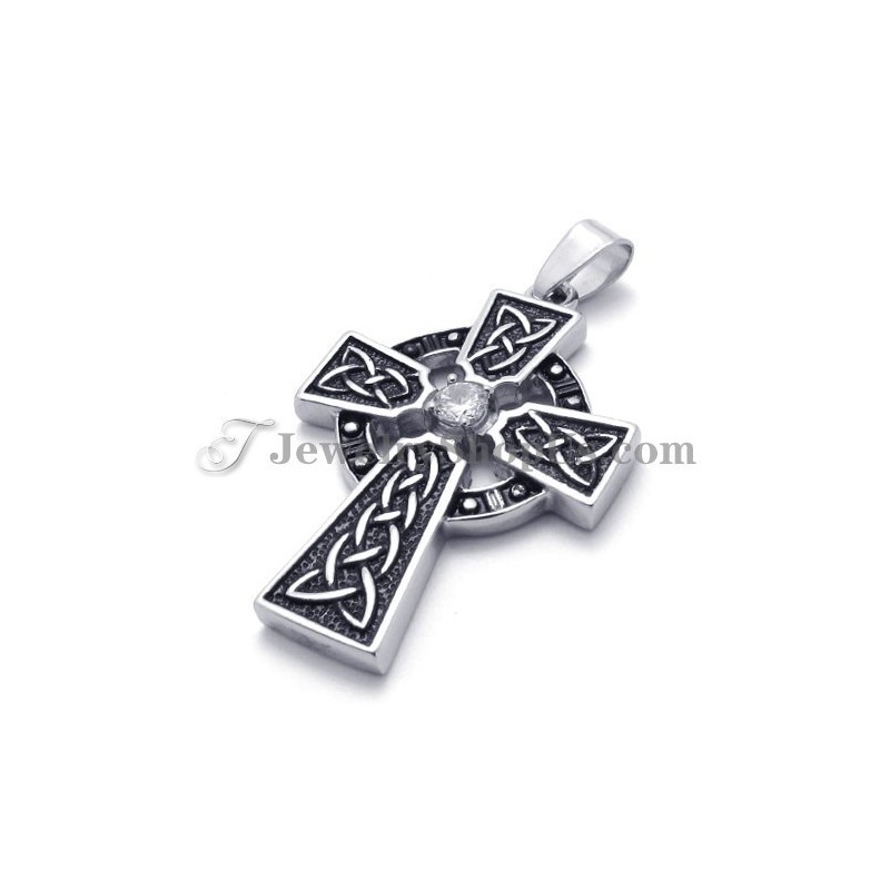 Lindo Pingente De Cruz De Titânio Com Zircônia Lindo Pingente De Cruz De Titânio Com Zircônia