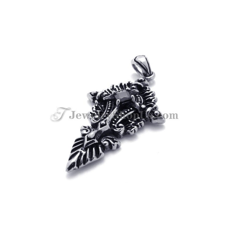 Pingente De Titânio Da Moda Com Zircônia Preta Pingente De Titânio Da Moda Com Zircônia Preta