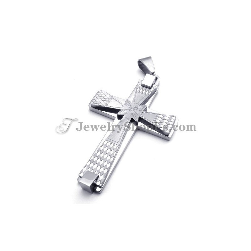 Elegante Pingente De Cruz De Titânio