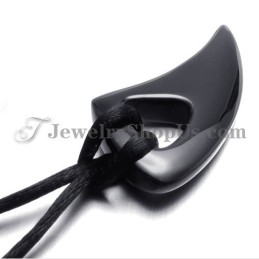 Pingente De Titânio Dente De Lobo Preto