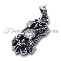 Pingente Elegante De Titânio Com Zircônia