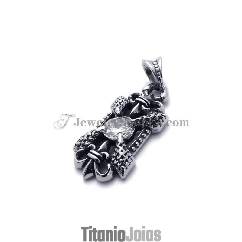 Pingente Elegante De Titânio Com Zircônia Pingente Elegante De Titânio Com Zircônia