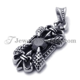 Pingente Elegante De Titânio Com Zircônia Preta