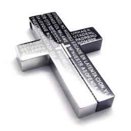 Colar Com Pingente De Cruz De Titânio Puro Preto Masculino (Novo)