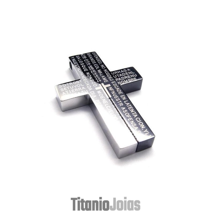 Colar Com Pingente De Cruz De Titânio Puro Preto Masculino (Novo) Colar Com Pingente De Cruz De Titânio Puro Preto Masculino (Novo)