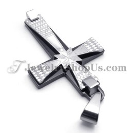 Elegante Pingente De Cruz De Titânio Preto