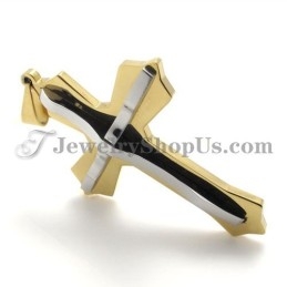 Pingente De Cruz De Titânio Dourado Da Moda