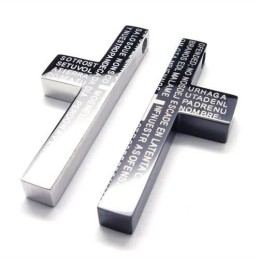 Colar Com Pingente De Cruz De Titânio Puro Preto Masculino (Novo)