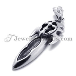 Pingente De Titânio Com Zircônia Preta Da Moda