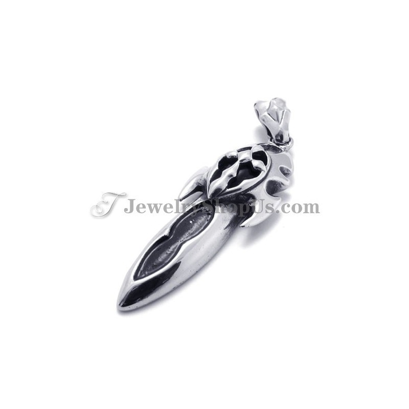 Pingente De Titânio Com Zircônia Preta Da Moda