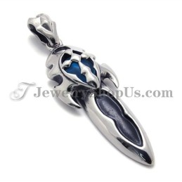 Pingente De Titânio Com Zircônia Azul Da Moda