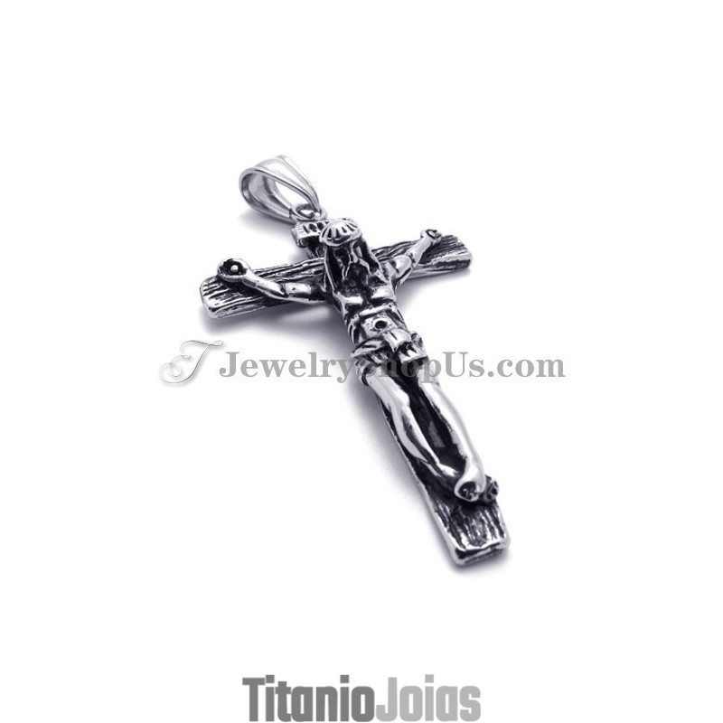 Pingente De Jesus Em Cruz De Titânio Pingente De Jesus Em Cruz De Titânio