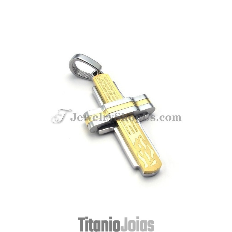 Lindo Pingente De Cruz De Titânio Dourado Lindo Pingente De Cruz De Titânio Dourado