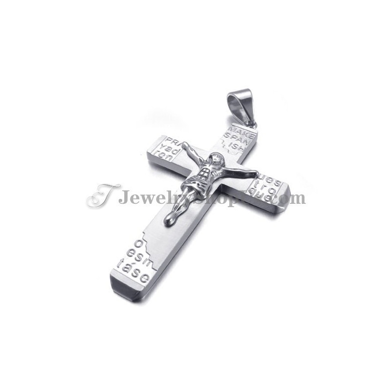 Lindo Pingente De Cruz De Jesus Em Titânio