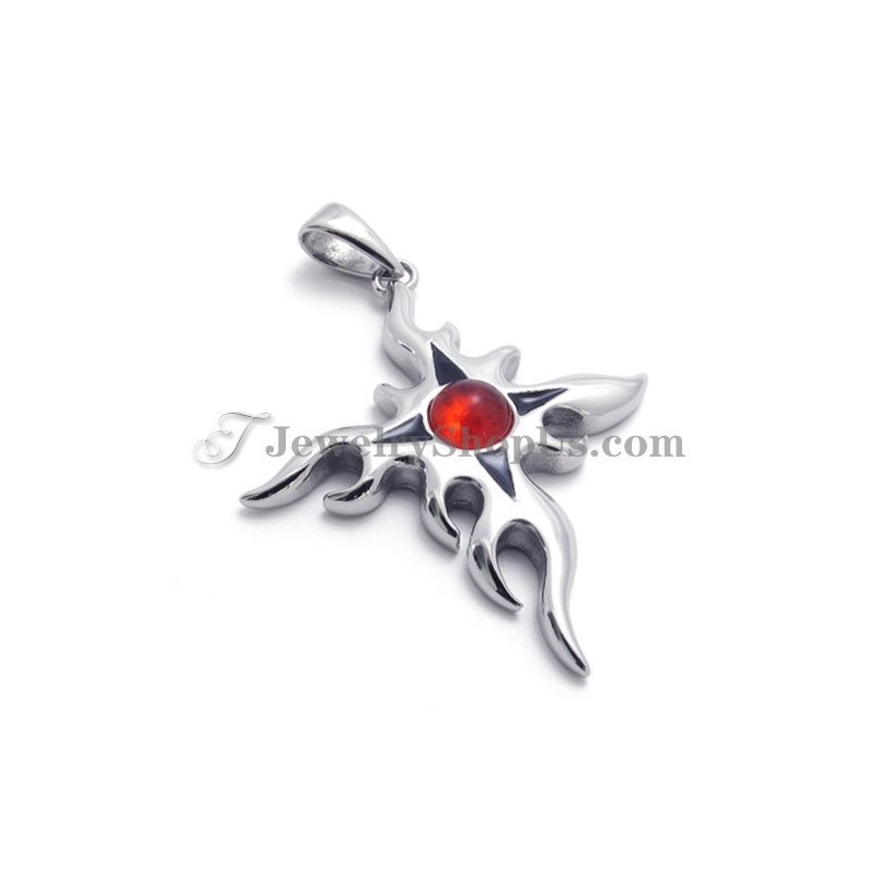 Pingente De Titânio Da Moda Com Zircônia Vermelha Pingente De Titânio Da Moda Com Zircônia Vermelha